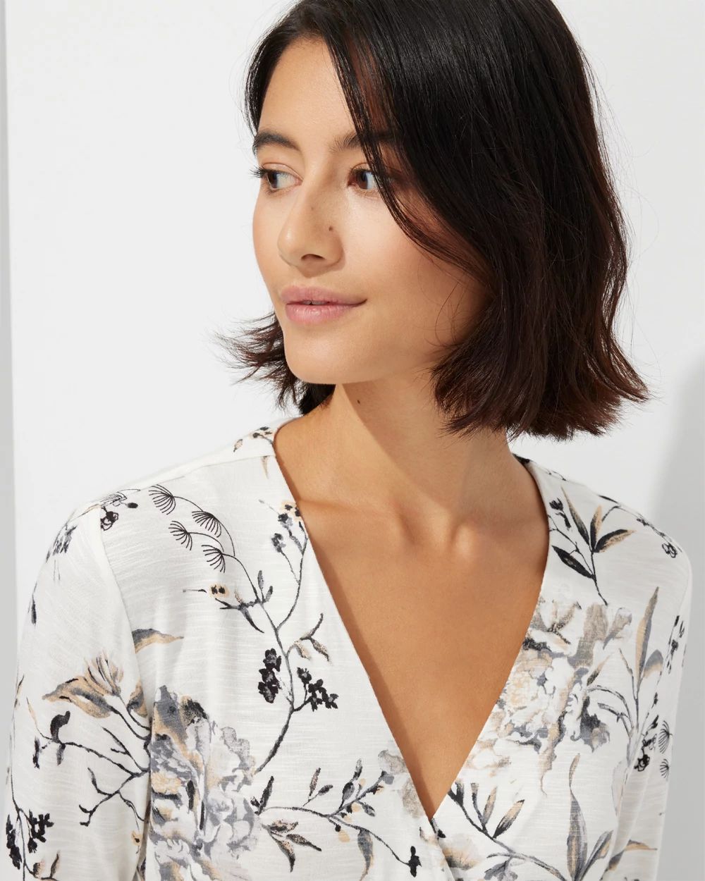 Outlet WHBM Surplice 3/4-Sleeve Tee