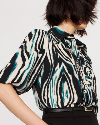 Puff Sleeve Ruffle Shirt click to view larger image.