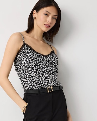 Pintuck Crepe Tank