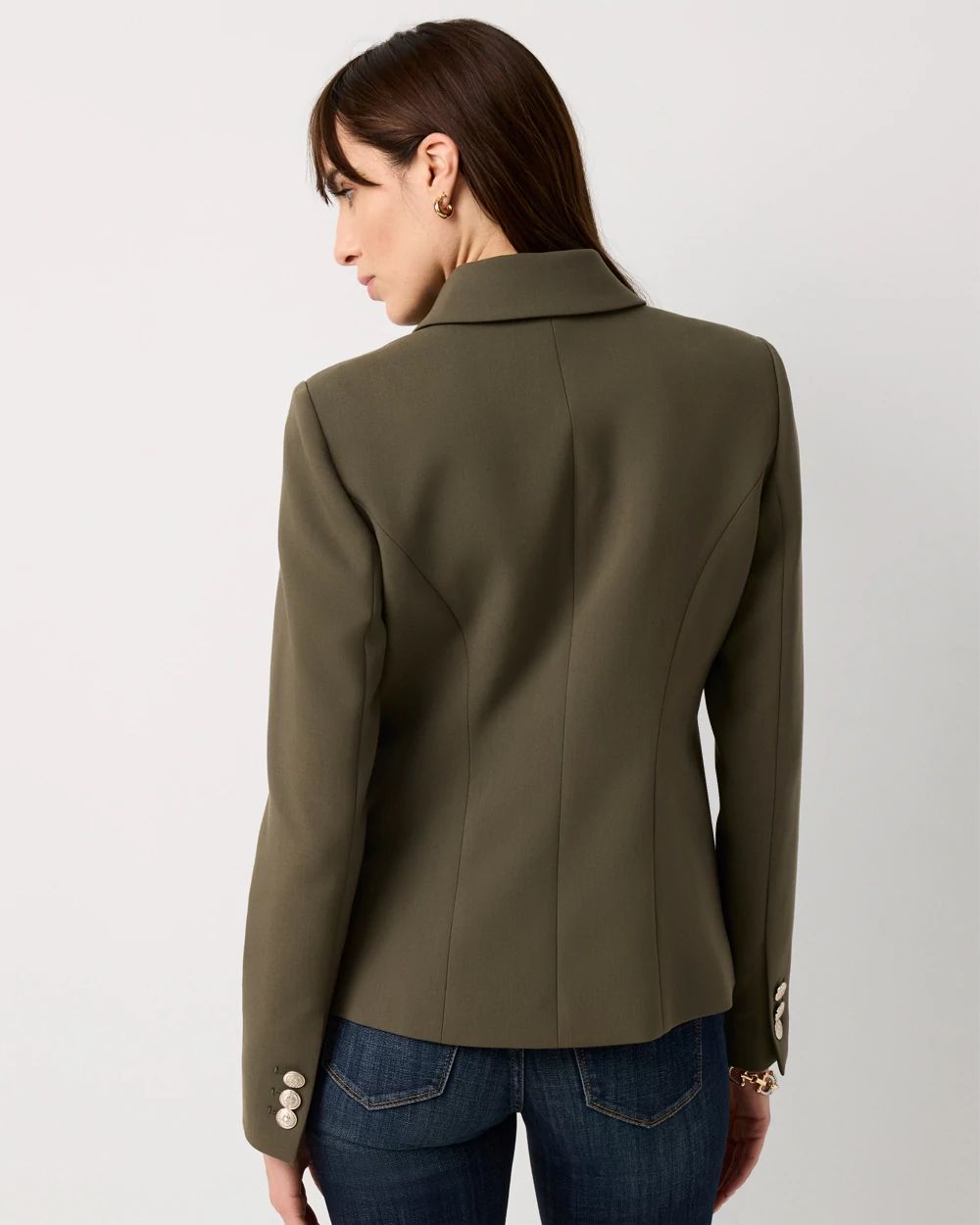 Cropped Double Button Blazer