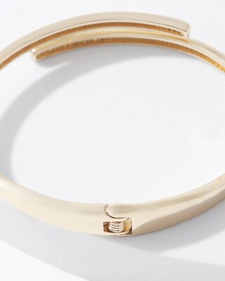 Gold Pave Overlap Hinge Bracelet