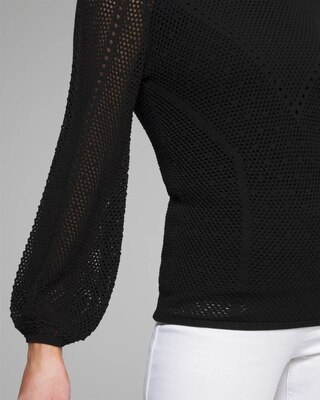 Outlet WHBM Mock Neck Pointelle Pullover