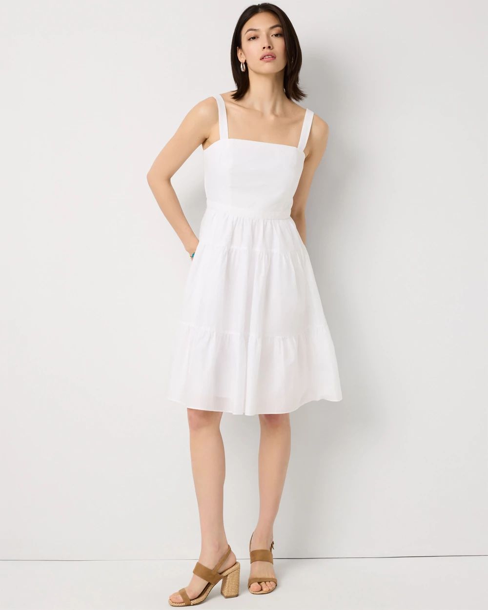 Petite Square Neck Cotton Dress