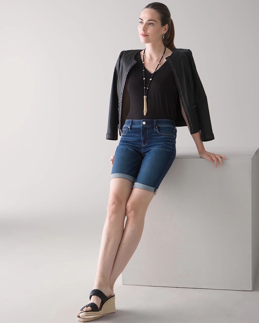 Mid-Rise Everyday Soft Denim™ Bermuda Shorts