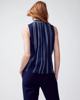 Sleeveless Contrast Stitch Top