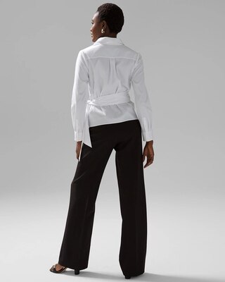 Tie-Waist Poplin Shirt