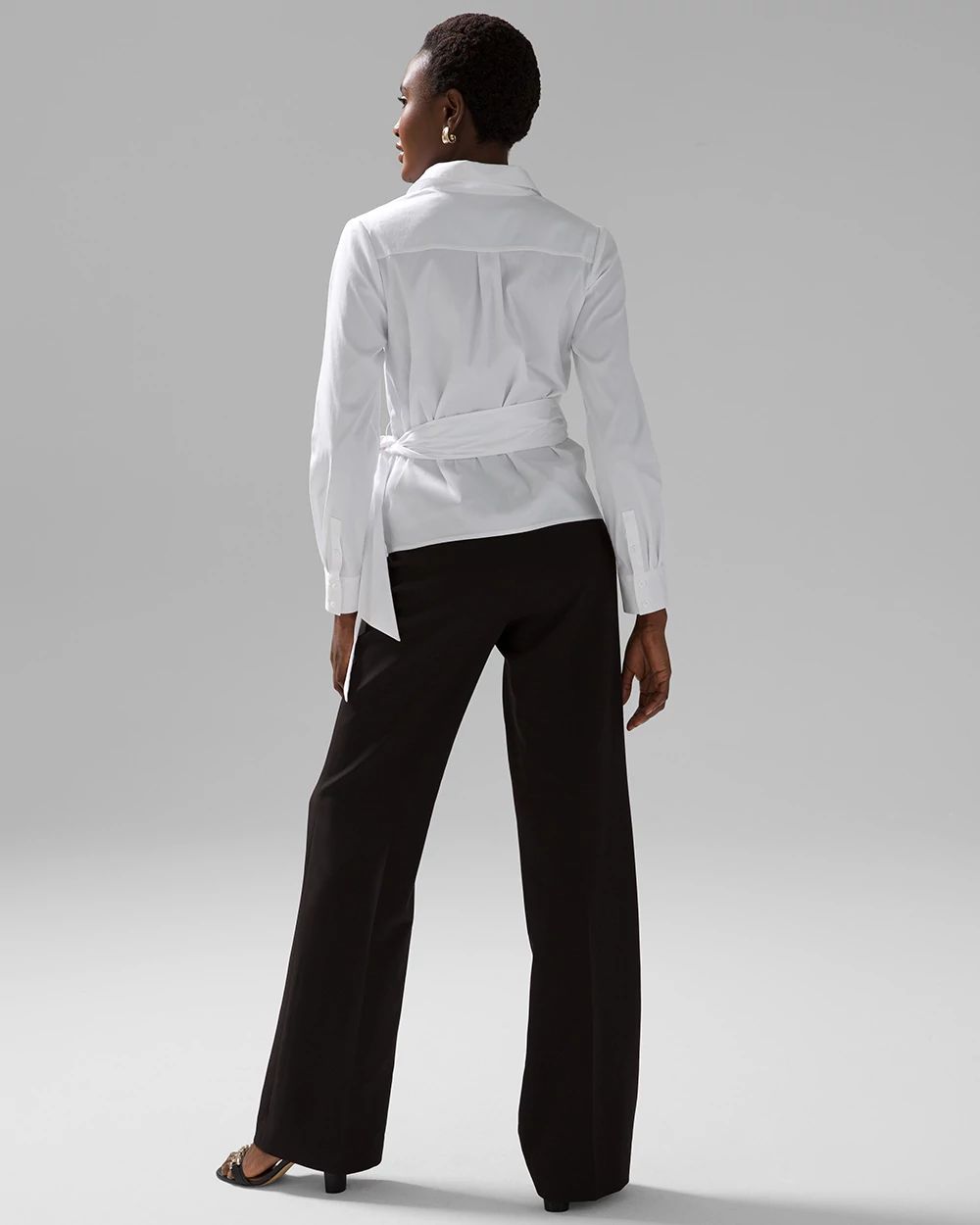 Tie-Waist Poplin Shirt