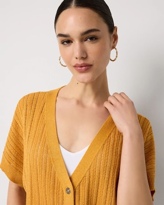 Metallic Short Sleeve Cardigan click to view larger image.