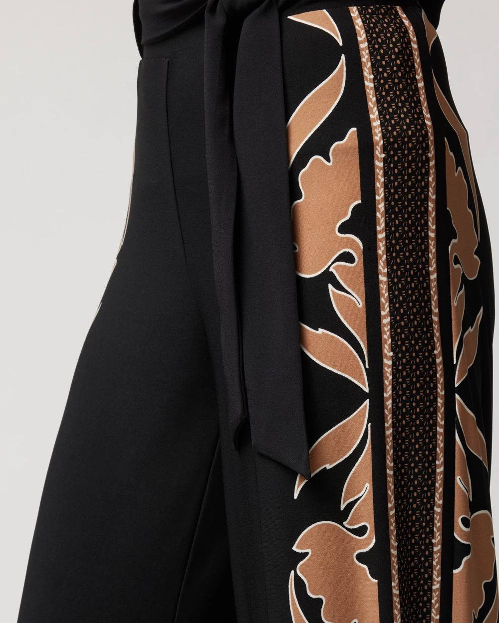 Matte Jersey Belted Wide Leg Pant