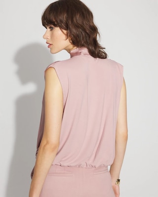 Bubble Hem Tie-Neck Shell click to view larger image.