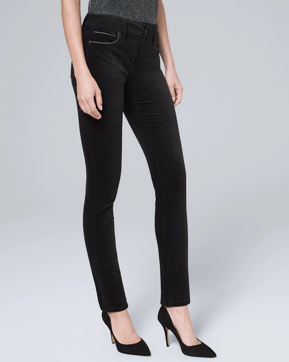 Mid-Rise Velvet Skinny Jeans