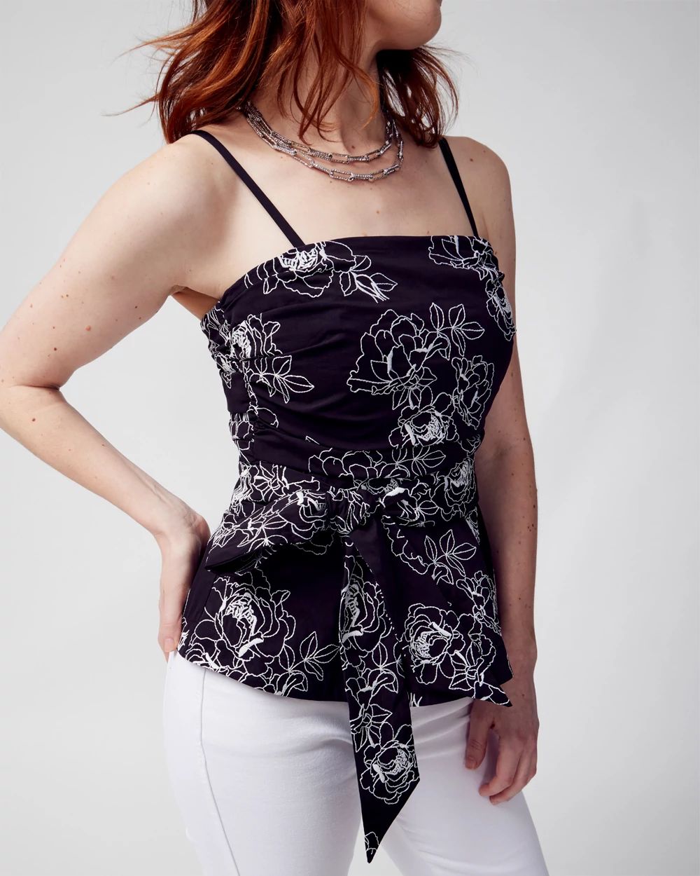 Floral Embroidered Bustier Top