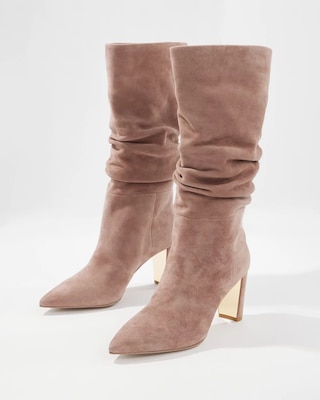 Suede Slouchy Mid-Heel Boot click to view larger image.