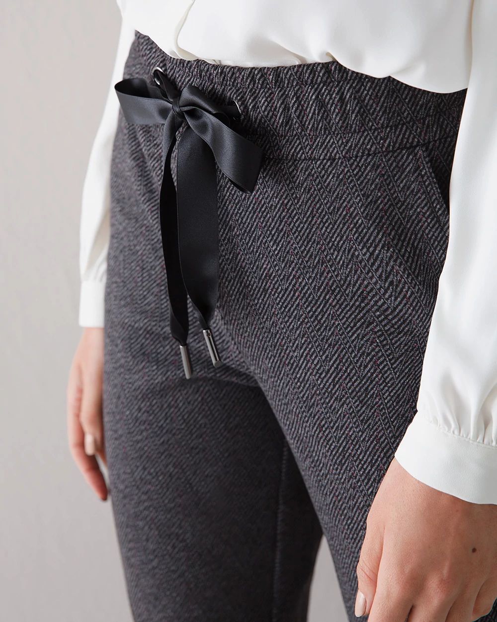 Knit Herringbone Pants