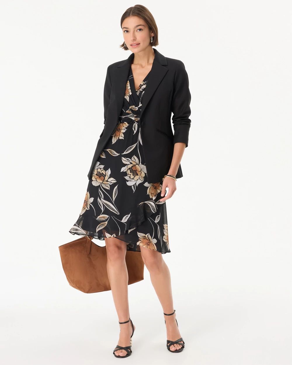 Ruched Chiffon Dress click to view larger image.