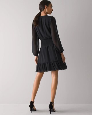 Smocked Blouson Dress