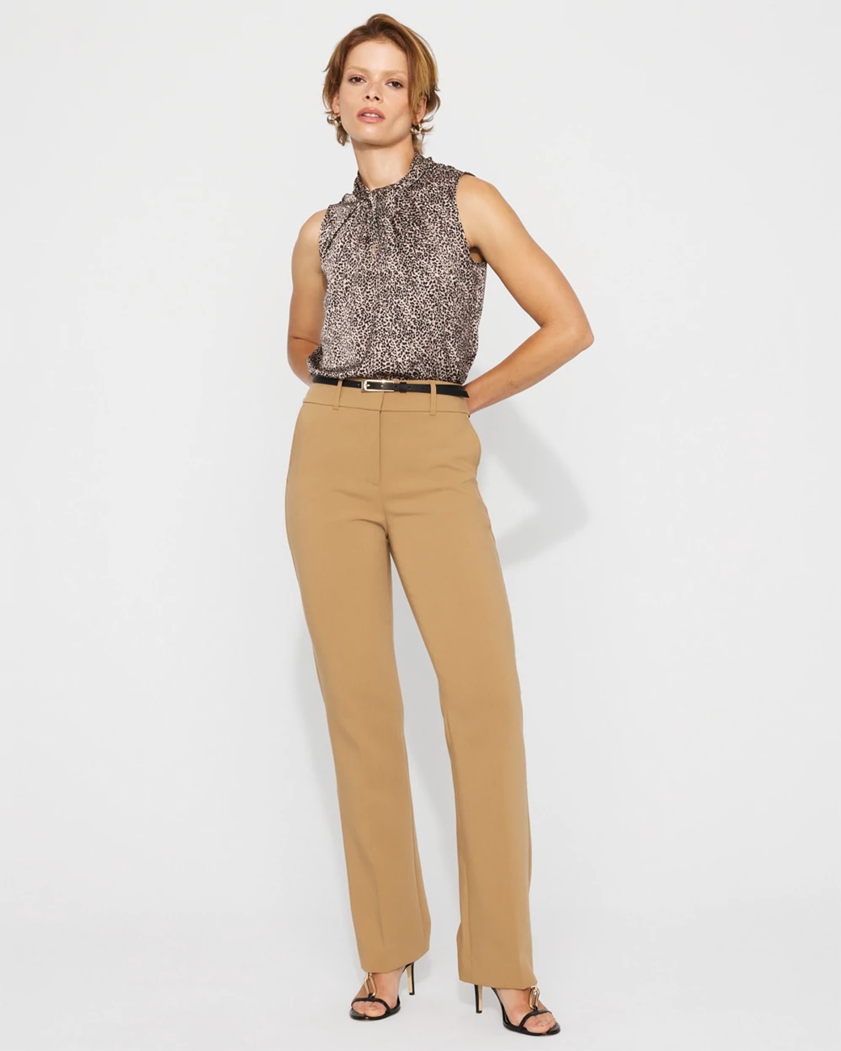 White House Black Market High-rise Riley Trousers In Brown