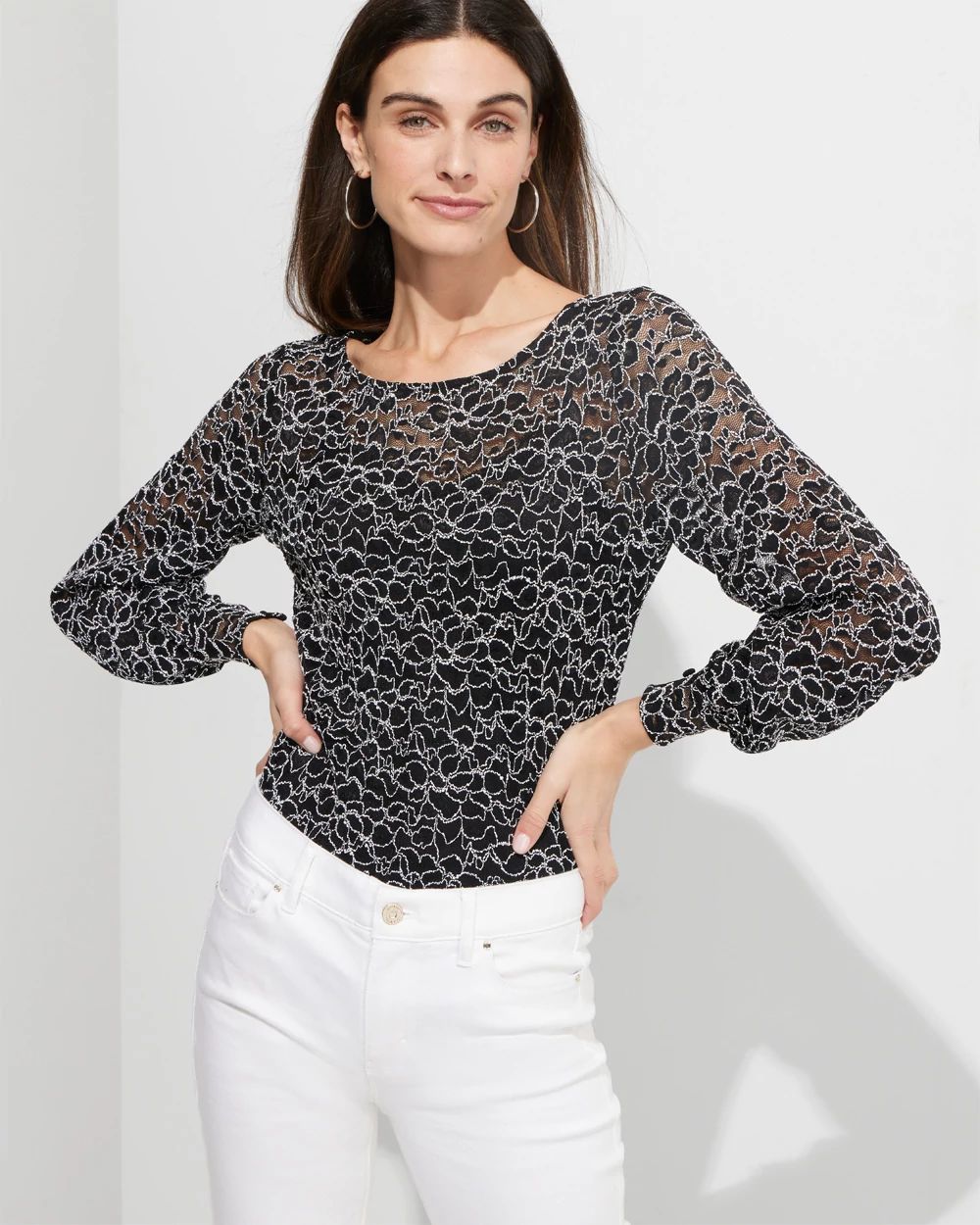 Outlet WHBM Raschel Lace Top
