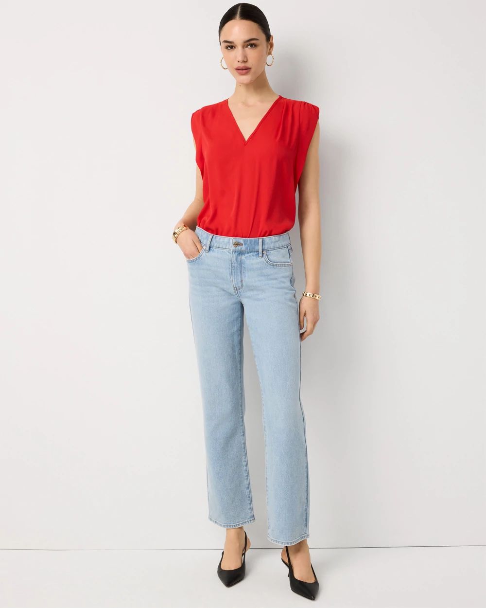 Mid-Rise Straight Ankle Jean