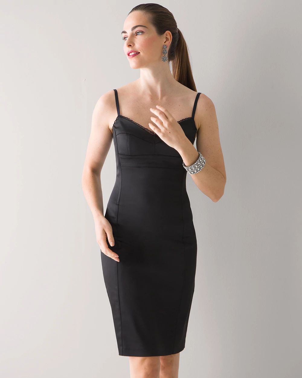 Satin Bustier Sheath Dress