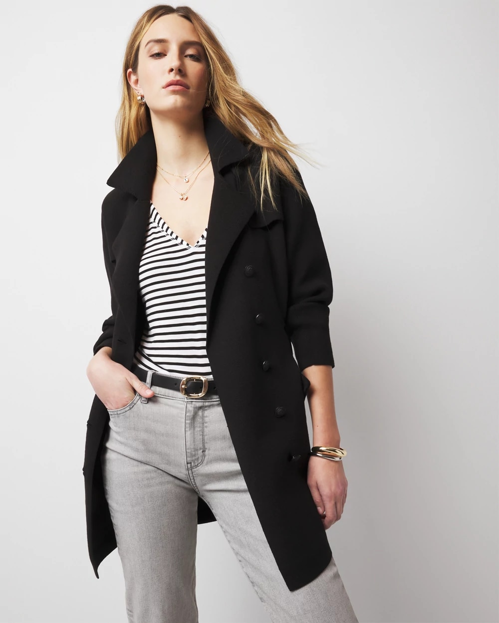 Sweater Trench Coat