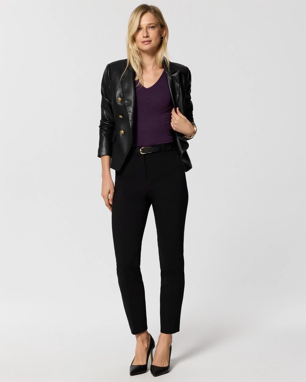 Seamless V-neck Long Sleeve Top click to view larger image.