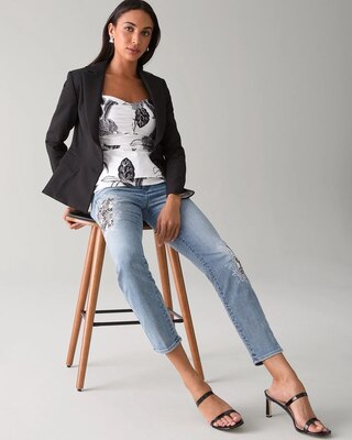 High-Rise Everyday Soft Denim™ Patchwork Straight Jeans
