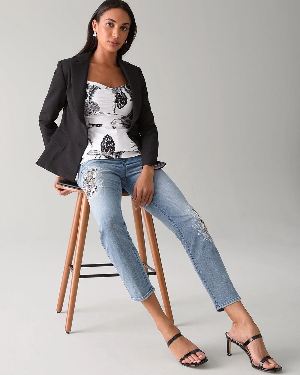 High-Rise Everyday Soft Denim™ Patchwork Straight Jeans