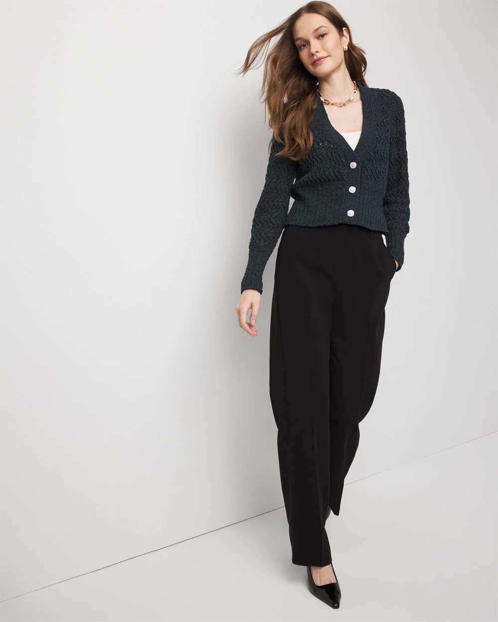 Metallic Chenille Cardigan - image 2