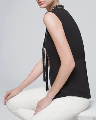 Contrast Stitch Bow Shell