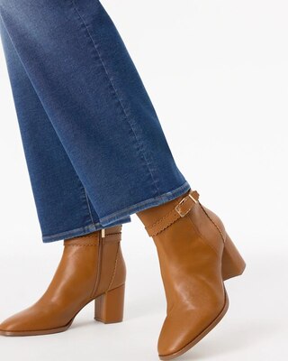 Buckle Detail Faux Leather Ankle Boots