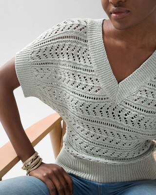 Short-Sleeve Knit Pullover