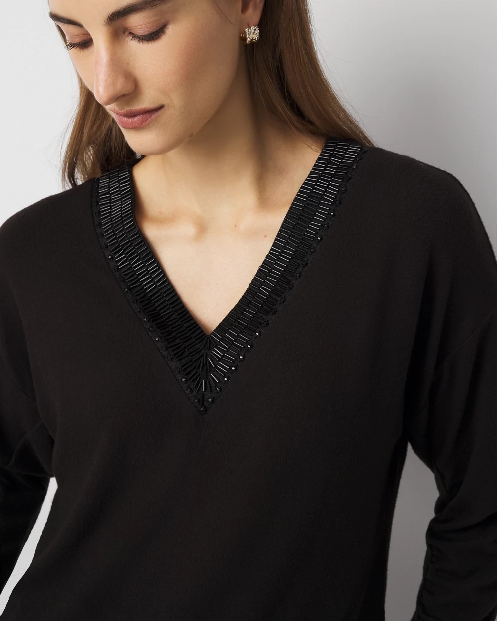 Embellished V-neck Top - image 3