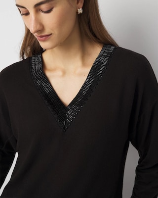 Embellished V-neck Top click to view larger image.