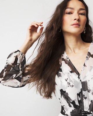 Petite Abstract Floral Maxi Dress click to view larger image.