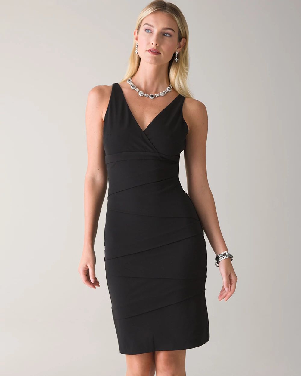 Sleeveless Instantly Slimming Tiered Dress