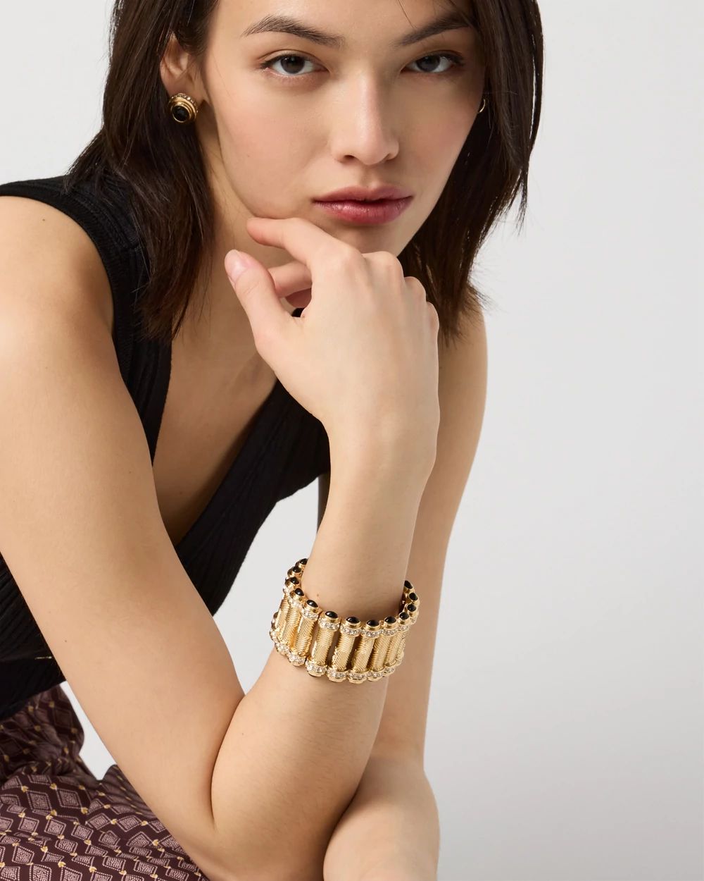 Black Cap Stretch Bracelet