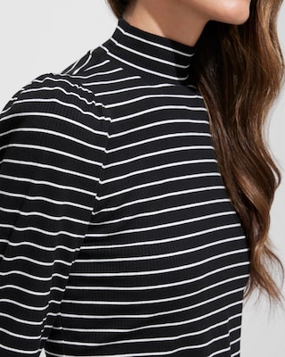 Outlet WHBM Long Sleeve Mockneck Puff Sleeve Tee click to view larger image.