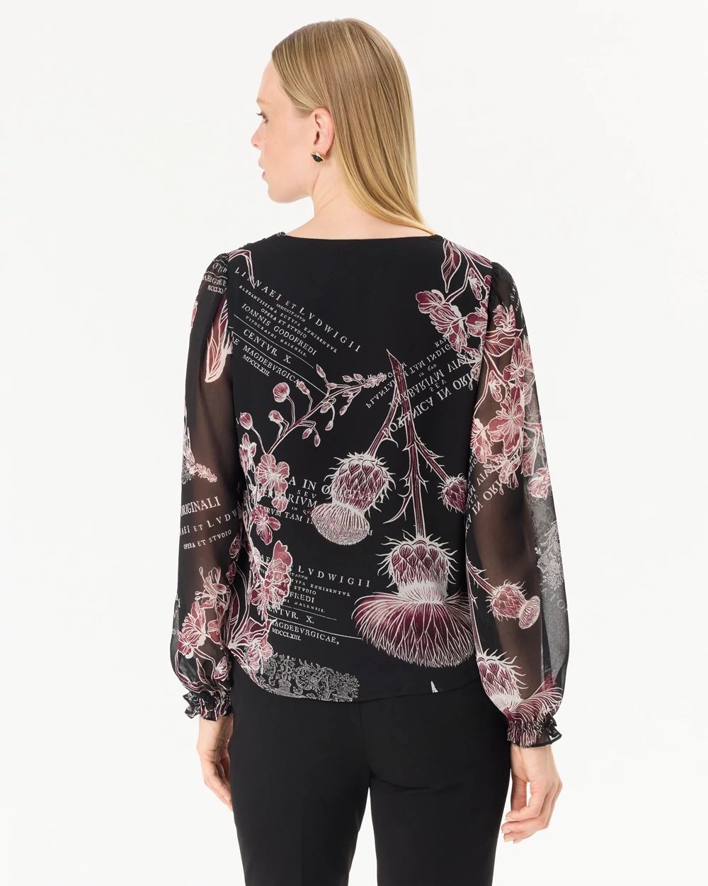 V-neck Crepe Blouse click to view larger image.