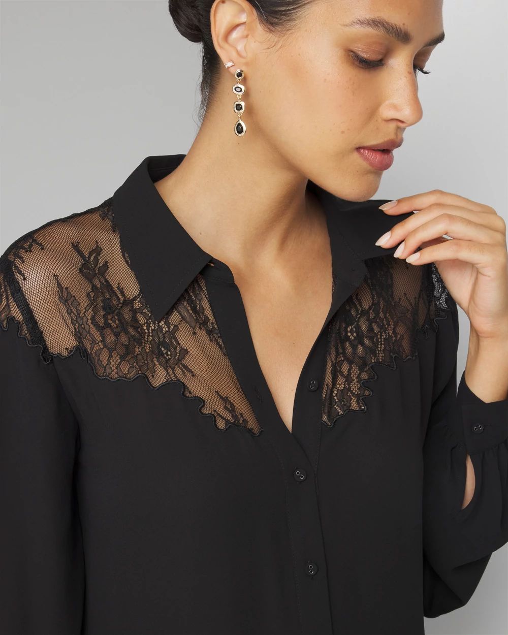 Lace Shoulder Shirt click to view larger image.