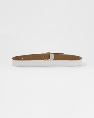 Leather Belt with Gold Sculptural Buckle click to view larger image.