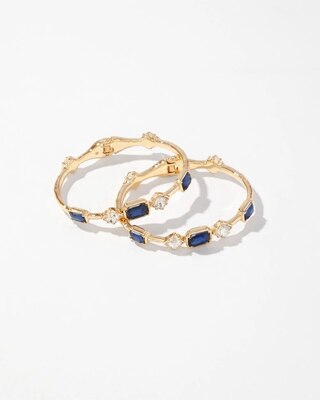 Blue Crystal Hinge 2pk Bracelets