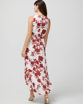 Floral Print High-Low Midi Dress click to view larger image.