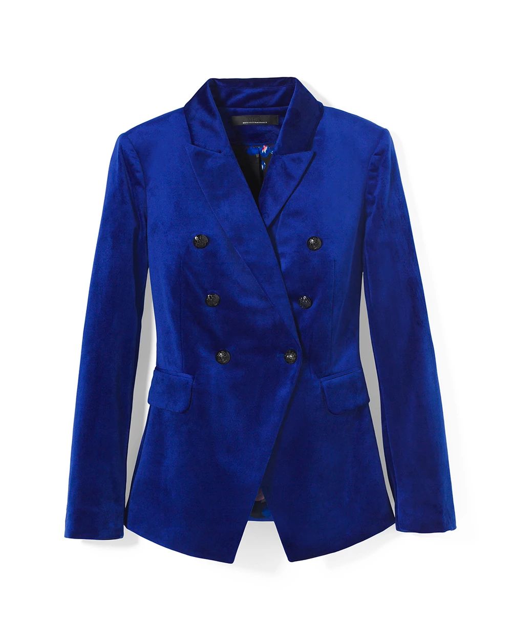 White house black market blue velvet blazer best sale