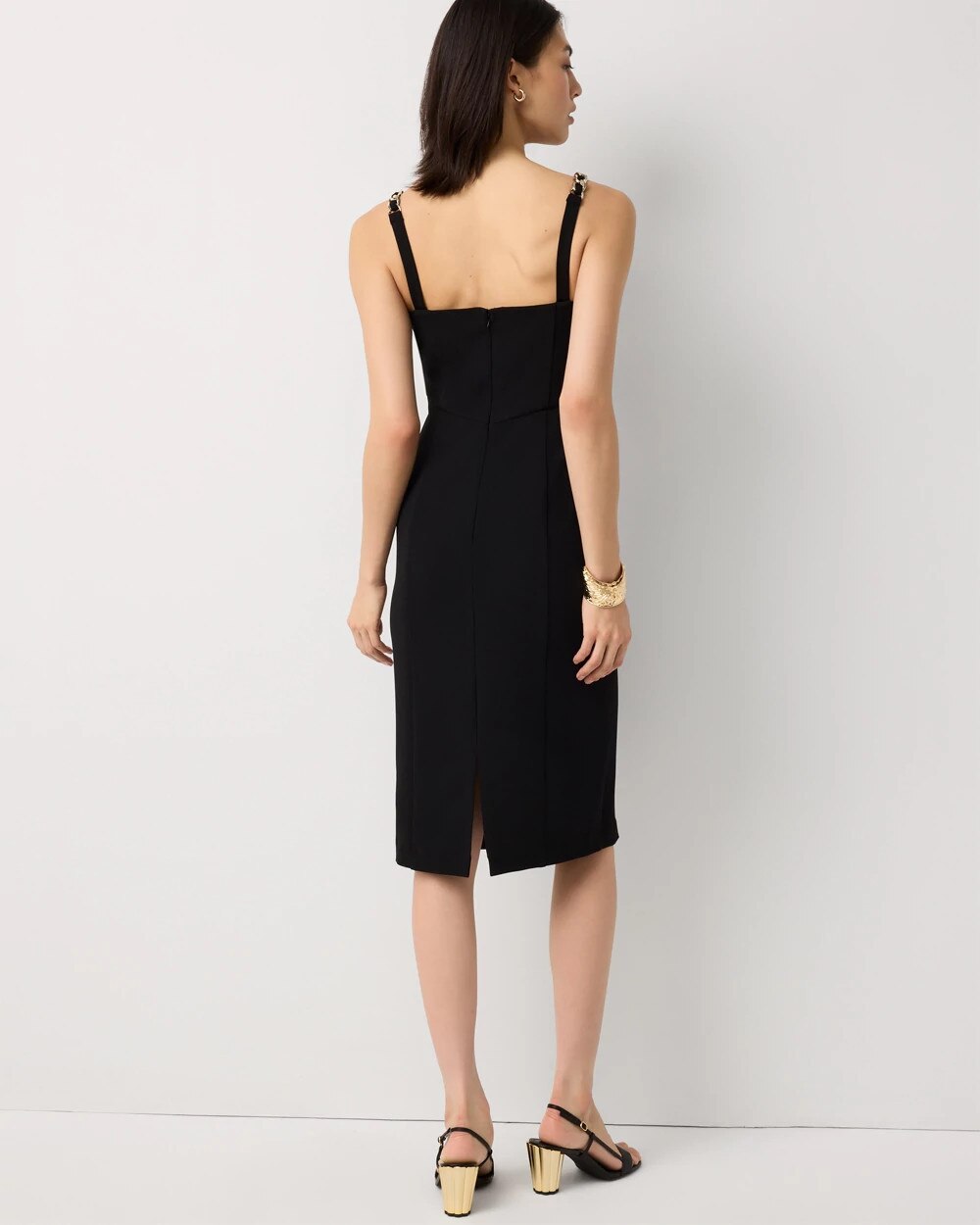 Chain Detail Crepe Dress