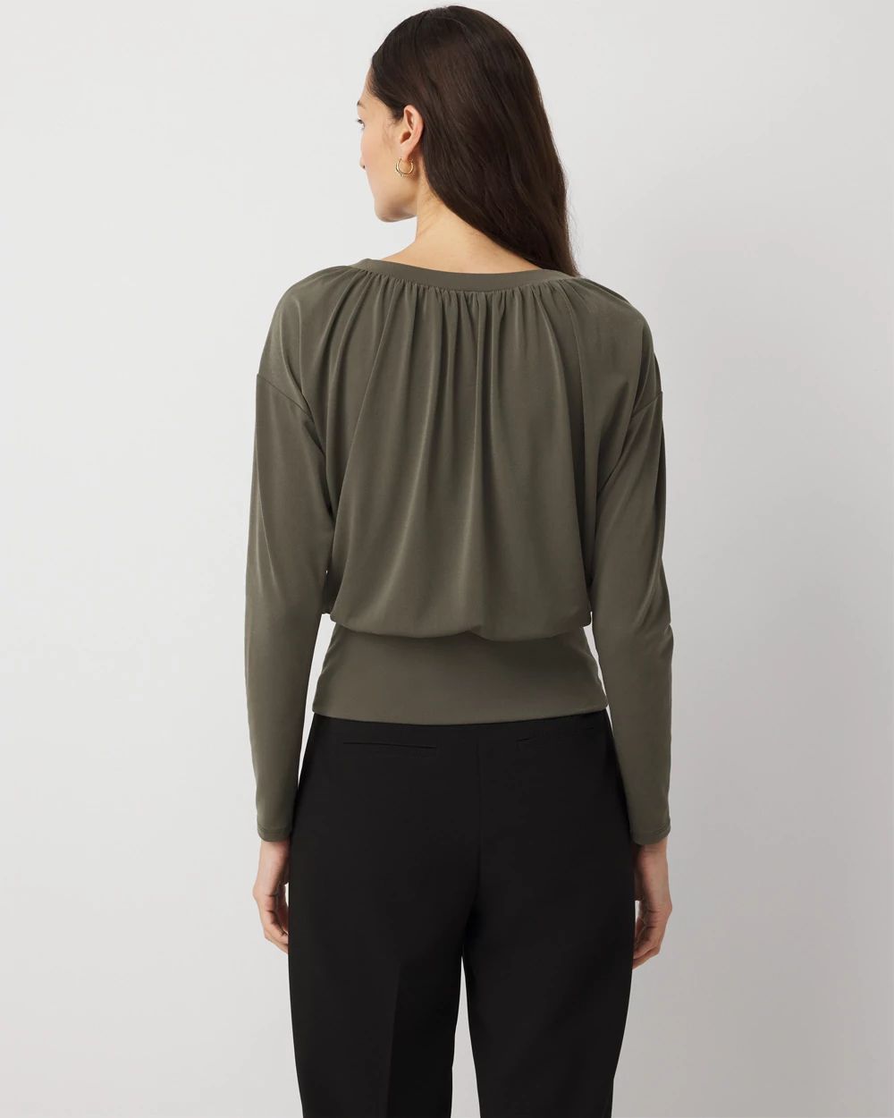 Knit Mix Satin Top click to view larger image.