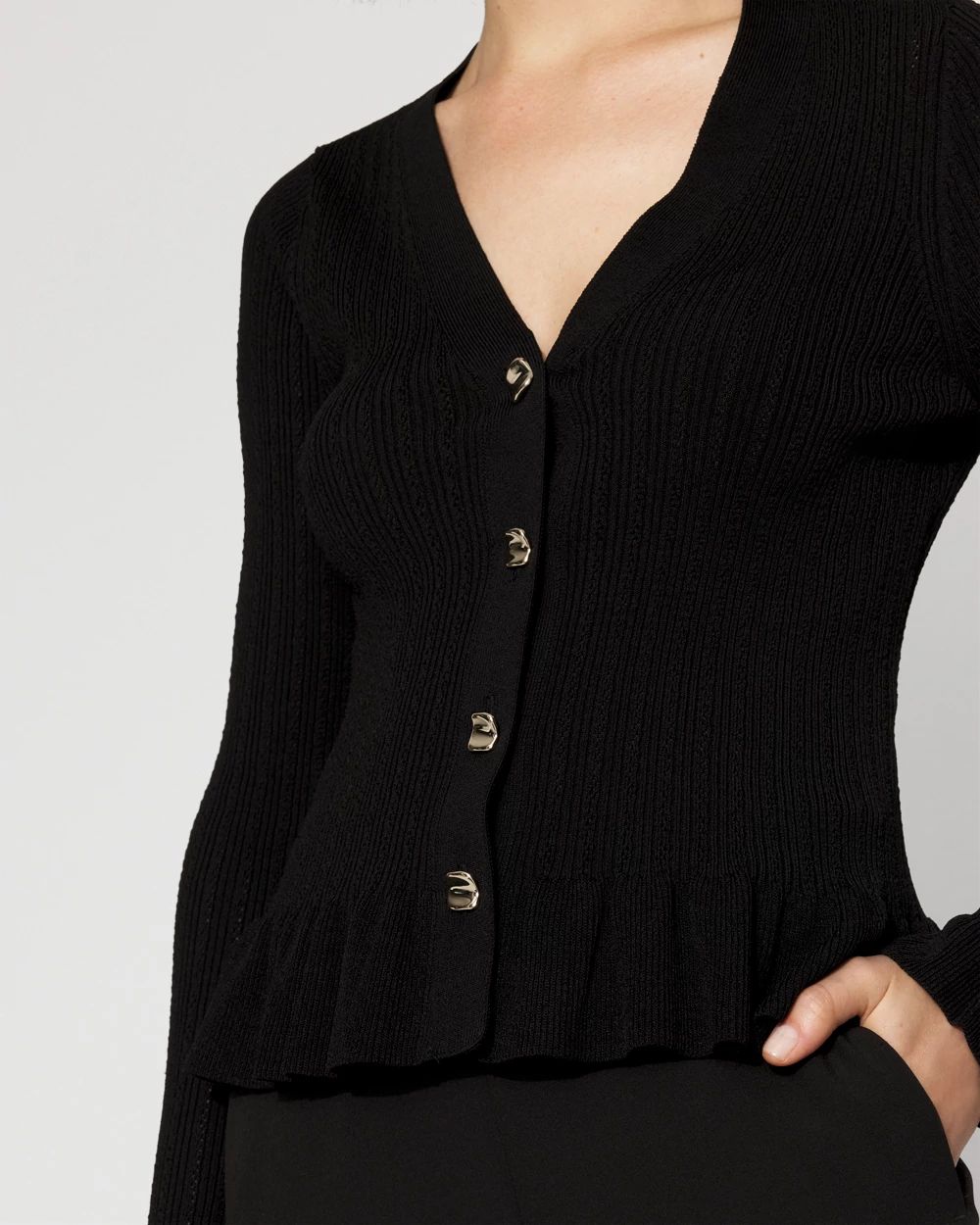 Bell Sleeve Peplum Cardigan Sweater