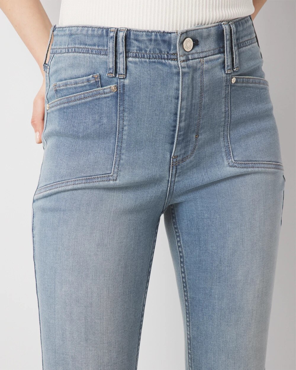 High-Rise Double Pocket Kick Flare Jean
