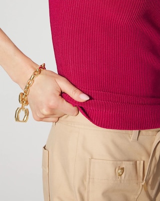 WHBM FORME™ Sculpt Stretch One Shoulder Sweater click to view larger image.