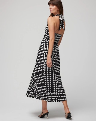 Sleeveless Matte Jersey V-Neck Halter Maxi Dress